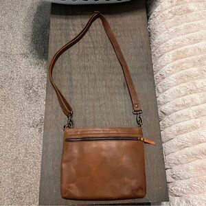 Brown Saddleback Leather Crossbody Bag
